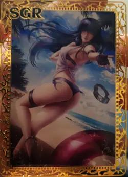 Hinata Hyuga Naruto SGR Goddess Story Limited GOLD METAL CARD Waifu #102/200 - Image 1