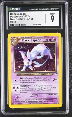 CGC 9 MINT Dark Espeon 2002 Neo Destiny 4/105 Holo Pokemon Card - Image 1