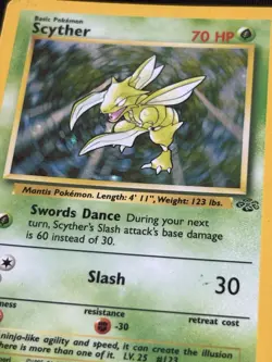 Pokemon TCG Scyther Holo Unlimited Rare Card Jungle Set 10/64 Vintage 1999 - Image 5
