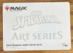 MTG Marvel Spider-Man Art Card,Flash Thompson, Spider-Fan 1/54 Gold Signature - Image 2