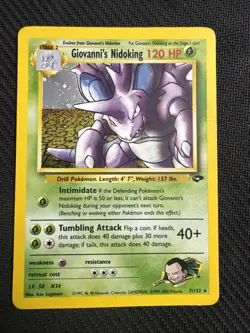 Pokemon Card Gym Challenge Rare Holo Giovanni's Nidoking 7/132 HP - Image 1