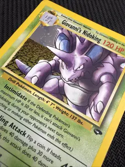 Pokemon Card Gym Challenge Rare Holo Giovanni's Nidoking 7/132 HP - Image 3