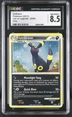 CGC 8.5 Umbreon 2011 Call of Legends 22/95 Holo Pokemon Card - Image 1