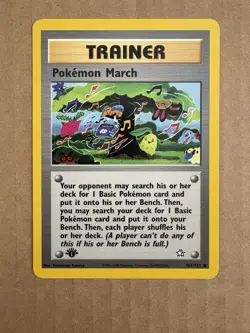 Pokemon March 102/111 1st Edition Neo Genesis Pokemon Trainer Card Near Mint - Image 1