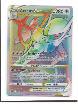 Arceus VSTAR 176/172 - Brilliant Stars Secret Rainbow Rare Pokemon Card - NM - Image 1