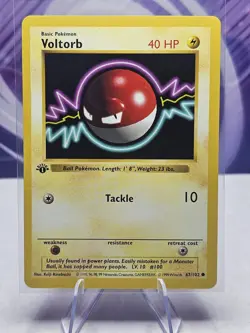Voltorb 67/102 Base Set Shadowless 1st Edition Common Pokemon Card - Image 1