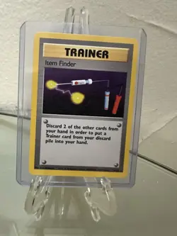 Pokemon TCG Base Set Item Finder 74/102 Regular Rare Card LP - Image 1