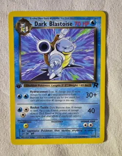 Pokemon TCG Dark Blastoise 20/82 Rare Non-Holo Card 1st Edition - Image 1