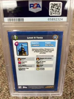 2018 Topps Clash Royale Card TESLA PSA 9 first graded ever - Image 2