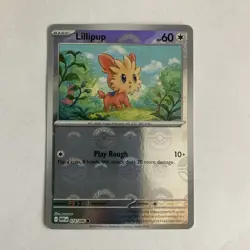 2025 Pokemon TCG Lillipup 074 S&V White Flare Poke Ball Reverse Holo Card - Image 1