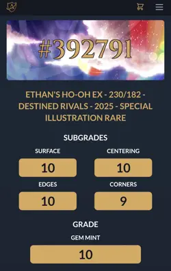 ACE 10 Ethan’s Ho-Oh EX 230/182 Destined Rivals Secret Rare Pokemon Card - Image 4