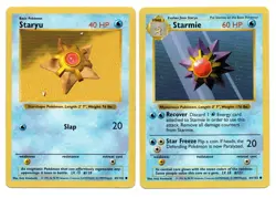 Staryu and Starmie 64/102 65/102 SHADOWLESS 1999 Pokemon Base Set Cards WOTC TCG - Image 1