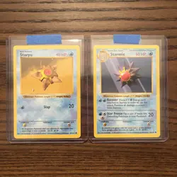 Staryu and Starmie 64/102 65/102 SHADOWLESS 1999 Pokemon Base Set Cards WOTC TCG - Image 3