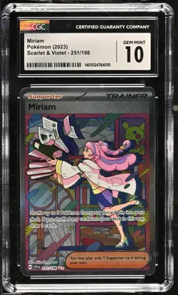 CGC 10 Miriam 251/198 SIR Scarlet & Violet SVI Pokemon Card - Image 1