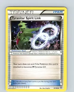 Pokemon Tyranitar Spirit Link XY Ancient Origins 81/98 Regular Uncommon Card LP - Image 1