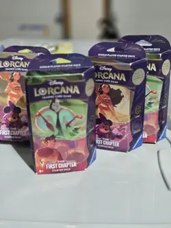4 Packs Disney Lorcana Amber/Amethyst The First Chapter Starter Deck - 60 Cards 4050368981691 - Image 1