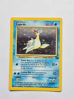Lapras 10/62 Fossil Set Rare Holo Pokemon Card WOTC 1999 - Light Play - Image 1