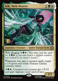 1x Silk, Web Weaver - Foil - Prerelease Promo MTG Prerelease/Game Day/Launch Pro - Image 1