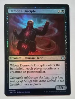 Magic MTG - Demon's Disciple (Foil) - Zendikar Rising - NM - Image 1