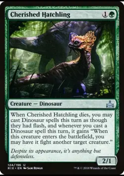 X 1 Cherished Hatchling NM Rivals of Ixalan 124 MTG Magic The Gathering - Image 1
