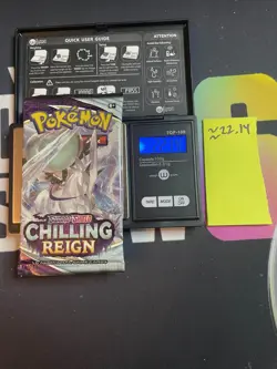 22.14g VERY HEAVY Chilling Reign Pokemon Sealed Booster Pack New - Image 1