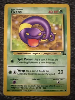 Moderately Played, English Pokemon Regular Ekans - 46/62 - Common - Image 1
