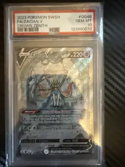 Pokemon Zacian V GG48/GG70 Crown Zenith PSA 10 Full Art Sequential - Image 1