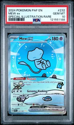 2024 POKEMON PAF EN-PALDEAN FATES SPECIAL ILLUSTRATION RARE #232 MEW EX PSA 10 - Image 1