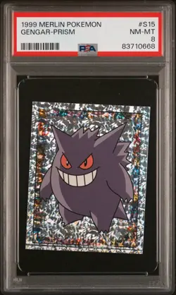 1999 MERLIN POKEMON #S15 GENGAR-PRISM PSA 8 - Image 1