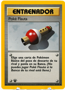 Pokemon Spanish Pokemon Flute Trainer Base Set 1st Edition 86/102 1999 Shadowles - Image 1
