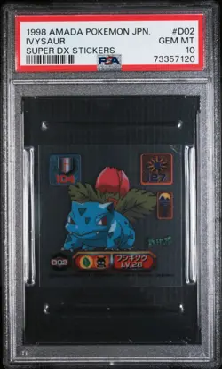 1998 AMADA POKEMON JPN SUPER DX STICKERS #D02 IVYSAUR PSA 10 - Image 1
