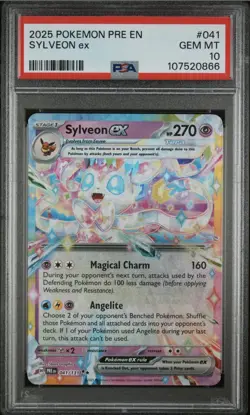 2025 POKEMON PRE EN-PRISMATIC EVOLUTIONS #041 SYLVEON EX PSA GEM MT 10 - Image 1