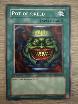 Yu-Gi-Oh! Pot of Greed 1st SD1-EN015 LP - Image 1