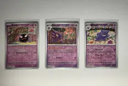 Pokemon S&V 151 Gastly Haunter Gengar Evolution Line Reverse Holo 3 Card Lot - Image 1