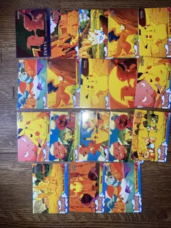 18 Card Vintage Pokemon Topps Pikachus Vacation Lot 1 Foil Card. All Blue Logo - Image 1