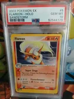 Pokemon Card Ex Sandstorm #5 Flareon Holo PSA 10 GEM MINT 2003 - Image 1