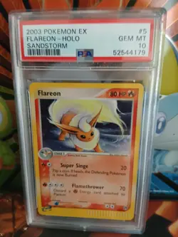 Pokemon Card Ex Sandstorm #5 Flareon Holo PSA 10 GEM MINT 2003 - Image 2