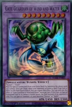 MAZE-EN005 GATE GUARDIAN OF WIND AND WATER SUPER RARE 1ST EDITION YuGiOh CARD - Image 1