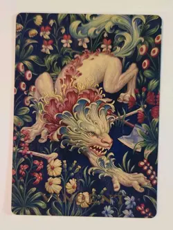 Beast Token Art Card - Gold-Stamped Signature - Art Series: Wilds of Eldraine - Image 1