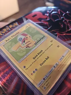 Pokemon TCG Sun & Moon Ash's Pikachu Black Star Promo Card SM111 - Image 3