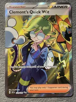 Clemont’s Quick Wit 229/191 Full Art Double Rare Pokemon Card Textured NM - Image 1