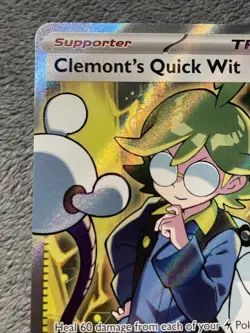 Clemont’s Quick Wit 229/191 Full Art Double Rare Pokemon Card Textured NM - Image 5