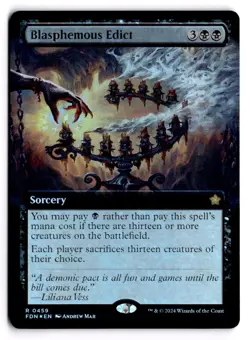 MTG - Blasphemous Edict (Extended Art) 459 Foundations NM FOIL - Image 1