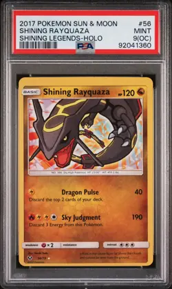 PSA 9(OC) 2017 Pokemon Sun & Moon Shining Rayquaza Shining Legends-Holo #56 Mint - Image 1