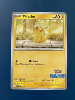 Pokemon TCG Pikachu Promo Scarlet & Violet Illustration Contest 2024 Pokemon - Image 1