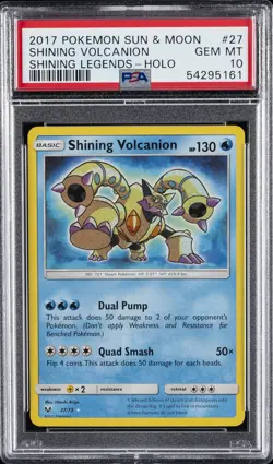 2017 POKEMON SUN & MOON SHINING LEGENDS #27 SHINING VOLCANION-HOLO PSA 10 - Image 1