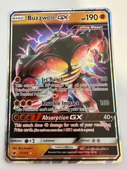 Pokemon Buzzwole GX Full Art Secret Rare Crimson Invasion 57/111 - Image 1