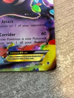 2014 Pokemon GENGAR EX #34/119 XY-Phantom Forces Holo - Image 3