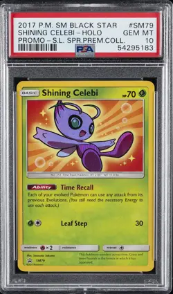 2017 POKEMON SM BLACK STAR PROMO #SM79 SHINING CELEBI-HOLO PSA 10 - Image 1