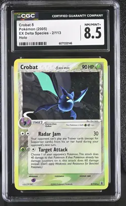 CGC 8.5 Crobat 2005 EX Delta Species 2/113 Holo Pokemon Card - Image 1